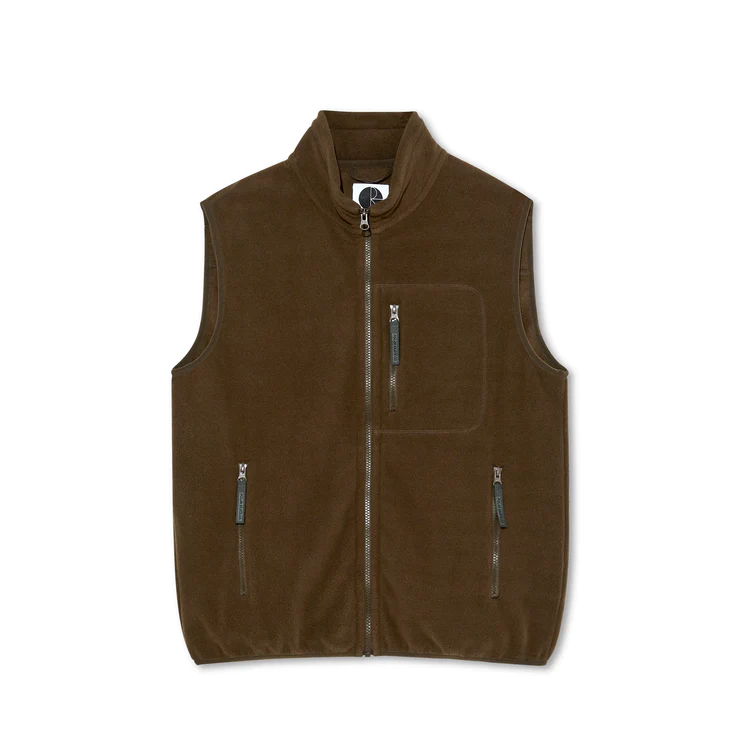 CHALECO POLAR SKATE CO. - BASIC FLEECE VEST BROWN